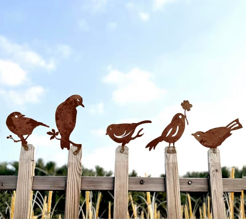 Metalen roestige vogels., Tuin en Terras, Ophalen of Verzenden, Nieuw