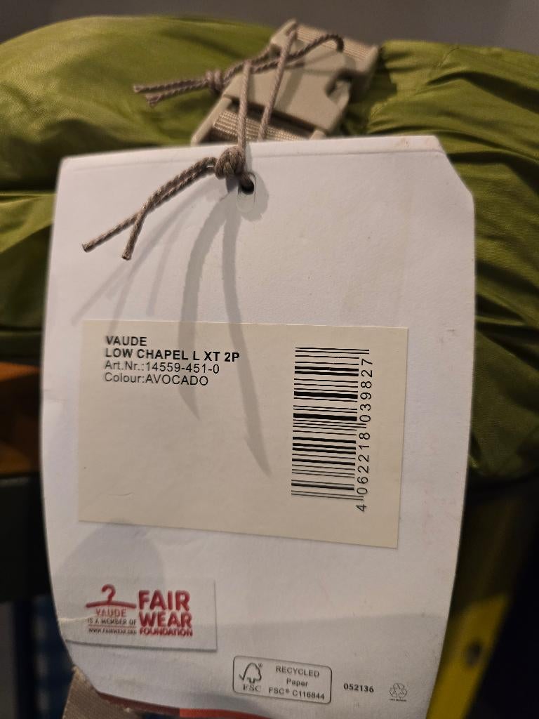 trekkerstent vaude low chapel L XT 2p nieuw, Caravans en Kamperen, Tenten, Ophalen of Verzenden, Zo goed als nieuw, Tot en met 3