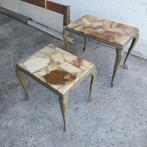Twee leuke bijzet tafeltjes met marmeren blad., Ophalen, Overige kleuren, Twee