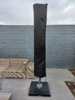 Zweefparasol 250x250 cm. zwart incl. voet en hoes, Tuin en Terras, Parasols, Ophalen, Zo goed als nieuw, Zweefparasol