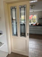 Houten svedex deur met glas in lood, Ophalen, 215 cm of meer, Binnendeur, Schuifdeur