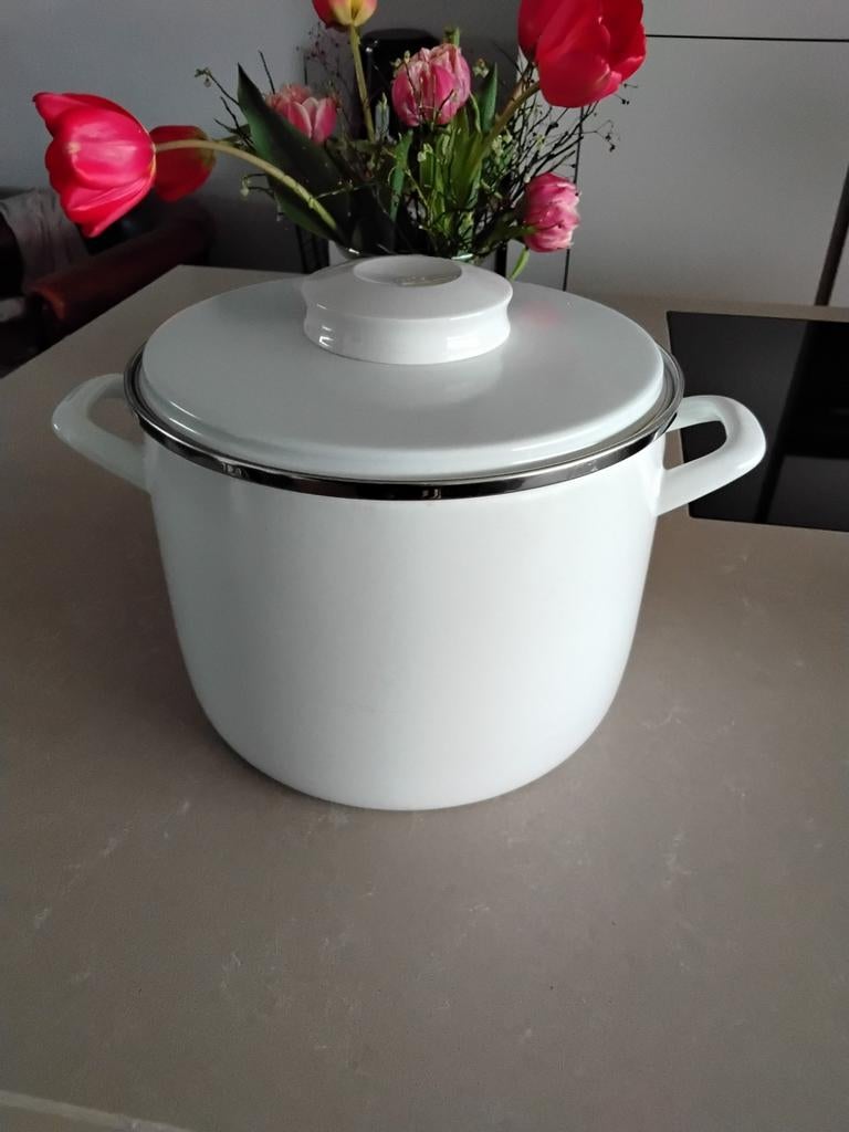 Grote BK soeppan-wit, Ophalen of Verzenden, Zo goed als nieuw, Rvs, Kookpan of Snelkookpan