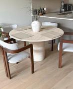 Exclusieve Italiaanse Travertine Eettafel (waarde €3.200), Ophalen, Zo goed als nieuw, Rechthoekig, 200 cm of meer
