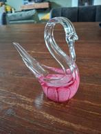 Glazen zwaan roze decoratie, Antiek en Kunst, Antiek | Glas en Kristal, Ophalen of Verzenden