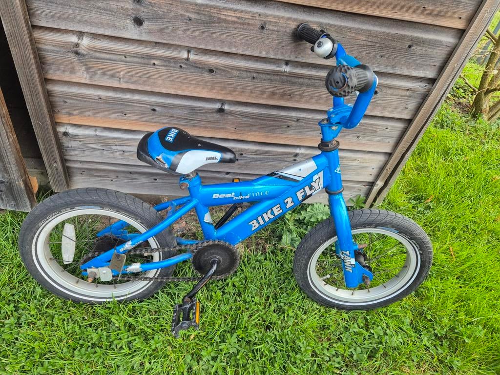 Blauw kinderfietsje, Fietsen en Brommers, Ophalen, Gebruikt, Staal, Minder dan 16 inch