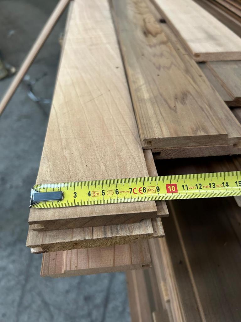 Red Cedar partijen - Saunaschroot, Zweeds Rabat & Shutter, Ophalen, Minder dan 25 mm, Nieuw, Plank