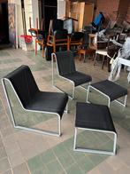 MODERNE LOUNGE SET: 2 STOELEN EN 2 VOETENBANKJES, Ophalen, Zo goed als nieuw, Kunststof