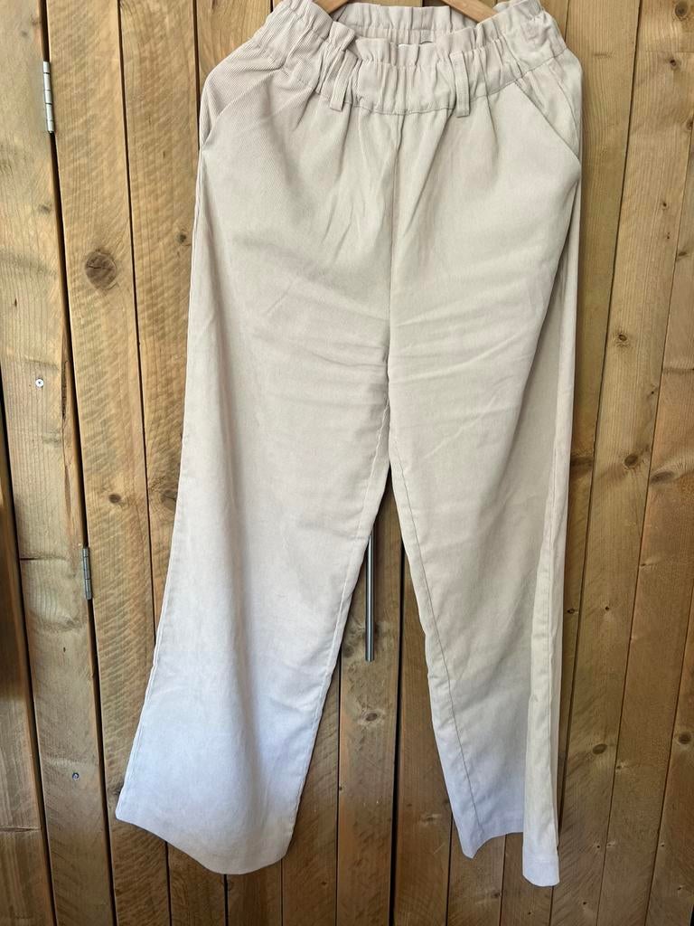 Lollys laundry leuke broek/ maat S/ wijde pijp, Verzenden, Beige, Zo goed als nieuw, Maat 36 (S)