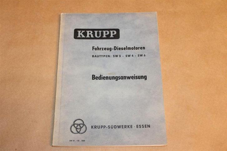 Krupp Fahrzeuge-Dieselmotoren - Handleiding, Boeken, Vervoer en Transport, Zo goed als nieuw, Tractor en Landbouw, Ophalen of Verzenden