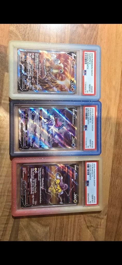 PSA 10 Setje Entei V Suicune V, Raikou V, Ophalen of Verzenden, Zo goed als nieuw, Meerdere kaarten, Foil