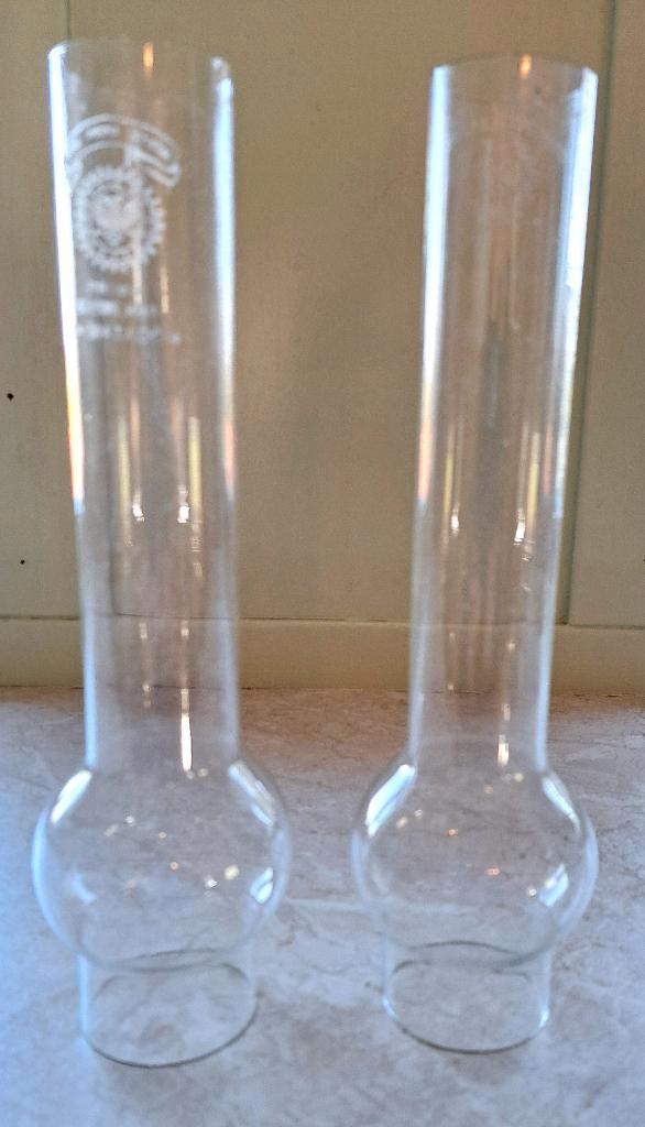 2x olielamp glas lampenglas buikglas scheepslamp stormlamp, Antiek en Kunst, Antiek | Lampen, Verzenden