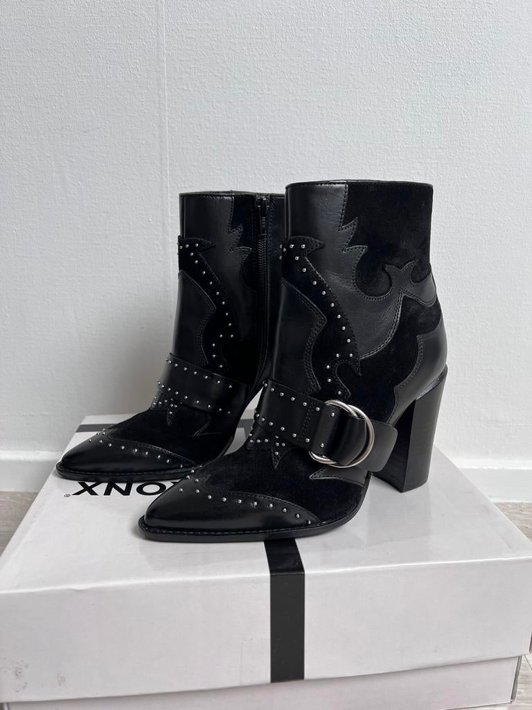 Bronx enkellaarzen hakken maat 36 leer suède. Nieuw!, Verzenden, Zwart, Lage of Enkellaarzen, Nieuw