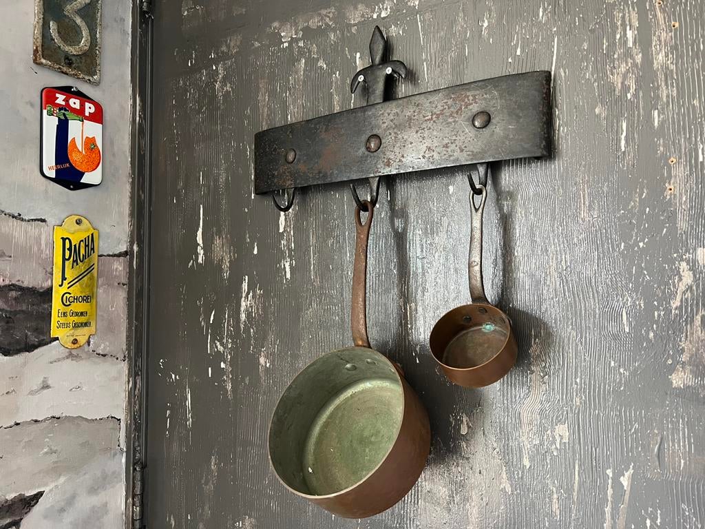 OUDE KOPEREN PAN TER DECORATIE, Ophalen of Verzenden