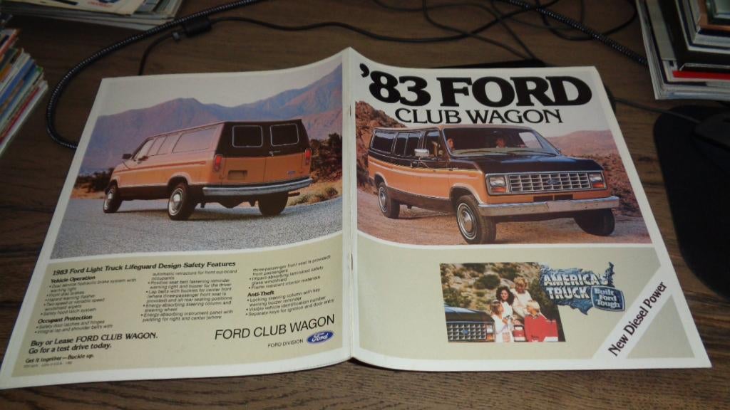 USA Folder  FORD  CLUB WAGON   1983, Verzenden, Nieuw, Ford