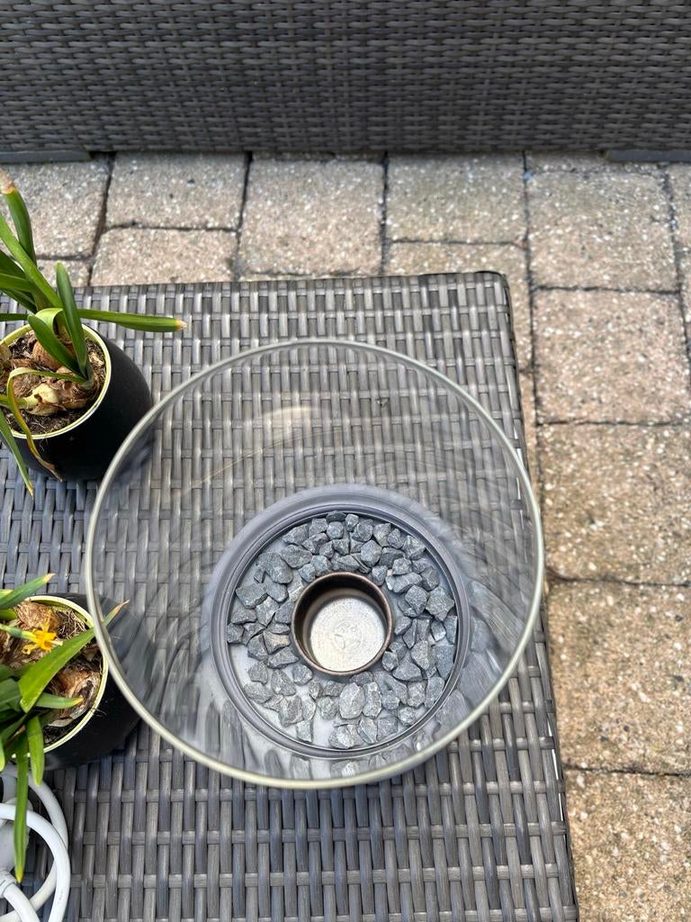 Leeff sfeerhaard / tafelhaard met glas en steentjes, Ophalen, Zo goed als nieuw