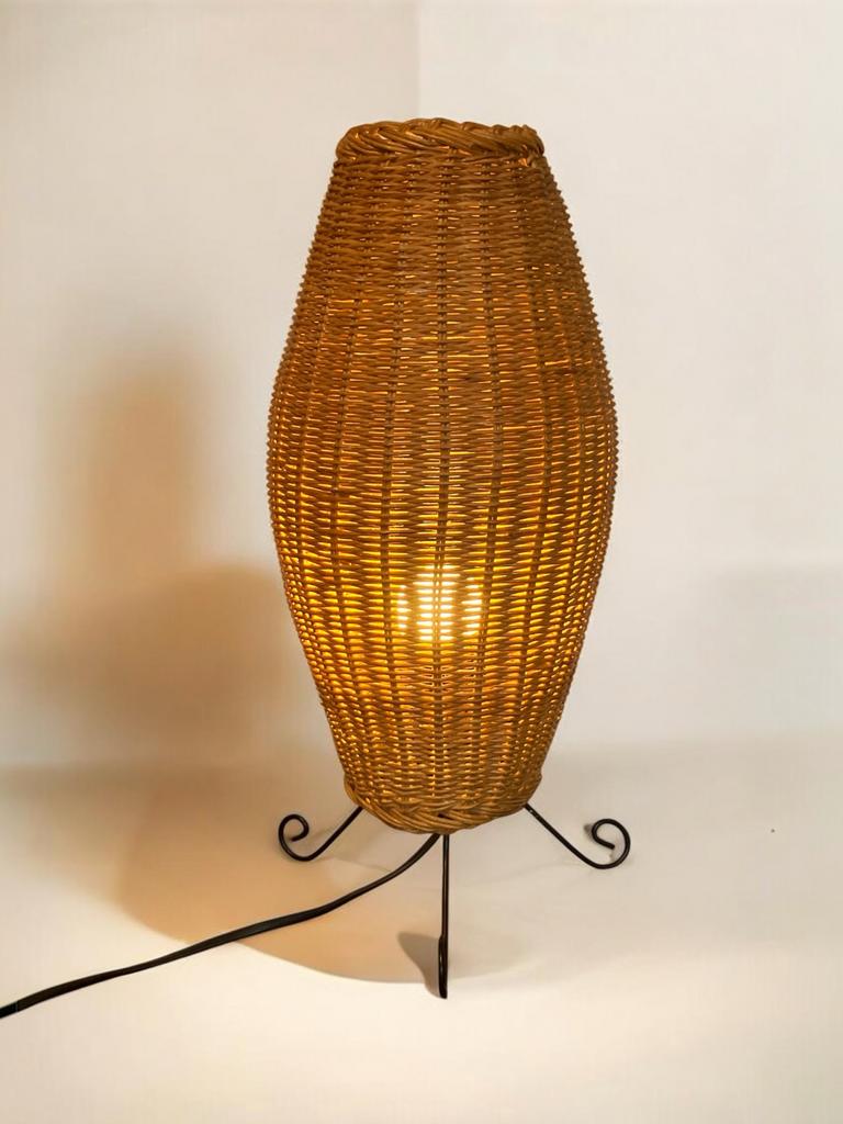 Vintage Japanse Tarogo Tafellamp van Riet, Ophalen