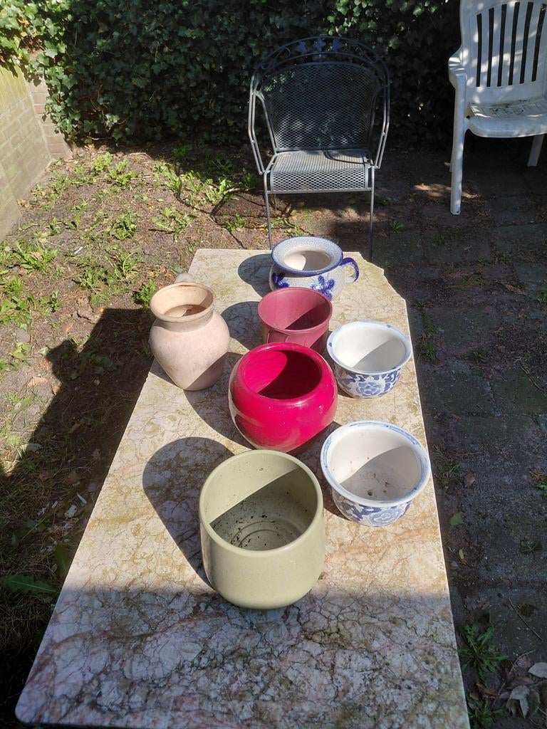 Diverse bloempotten en plantenbakken, Overige materialen, Gebruikt, Minder dan 30 cm, Minder dan 60 cm