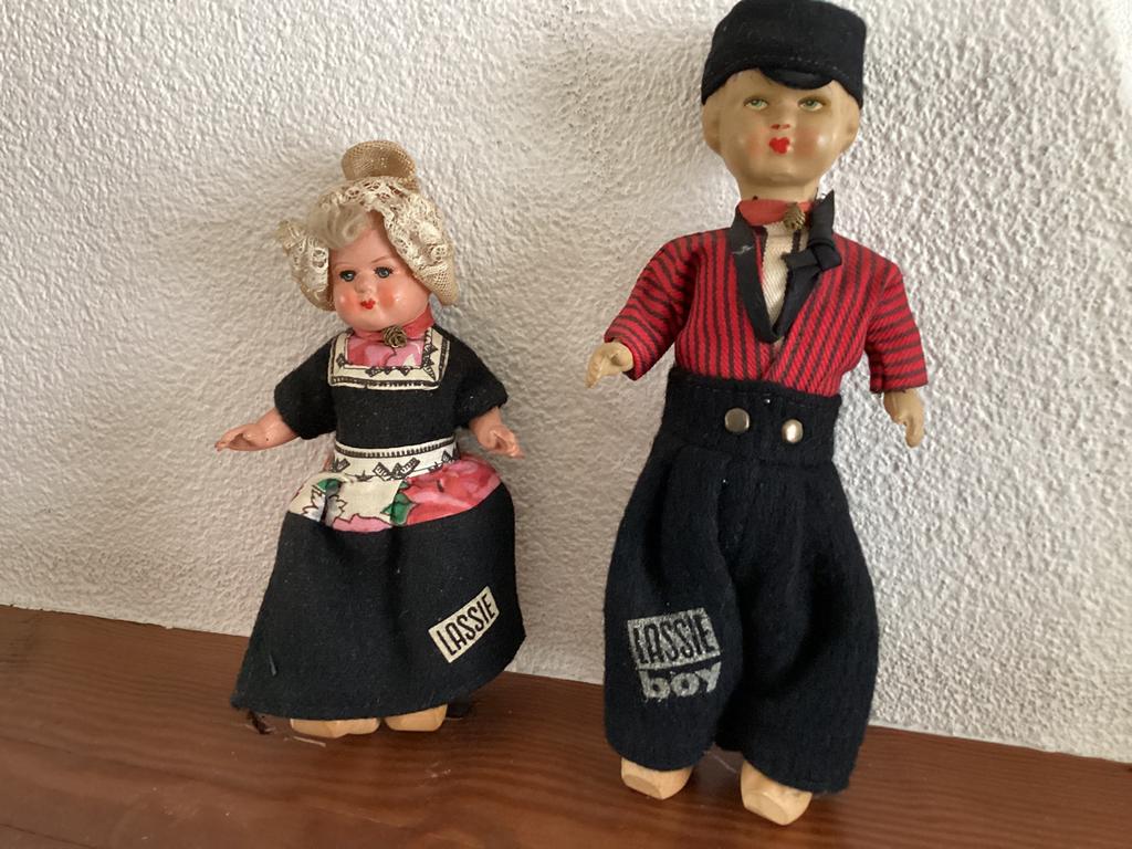 Oude lassie popjes., Ophalen of Verzenden, Gebruikt