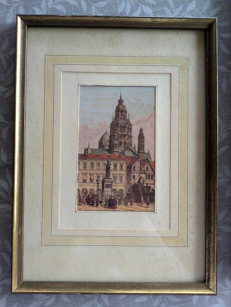 Antieke prent ingelijst, Ophalen of Verzenden