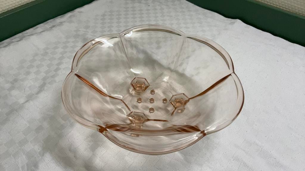 Persglas roze fruittest, art deco, Antiek en Kunst, Ophalen of Verzenden