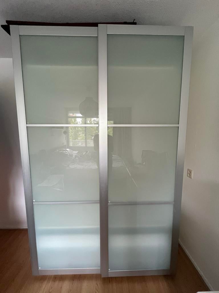 IKEA Pax kast 150x236 met melkglas schuifdeuren, Ophalen, Gebruikt, 100 tot 150 cm, 200 cm of meer