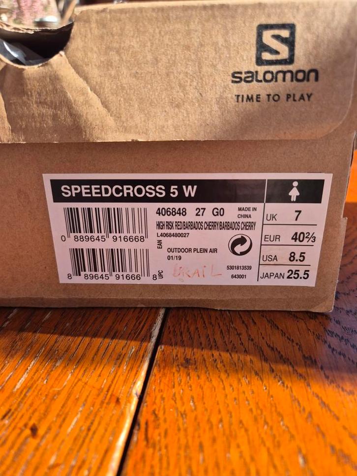 Salomon Speedcross 5 W - Zo goed als nieuw, Kleding | Dames, Schoenen, Zo goed als nieuw, Sportschoenen, Rood, Ophalen of Verzenden
