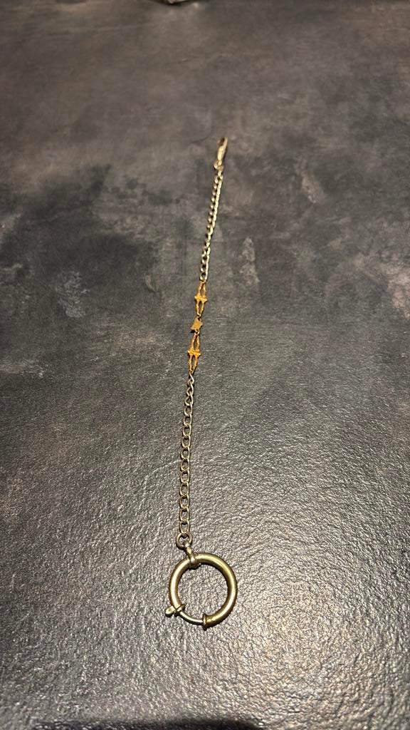 Oude horlogeketting zakketting antieke ketting goudkleurig metaal - België