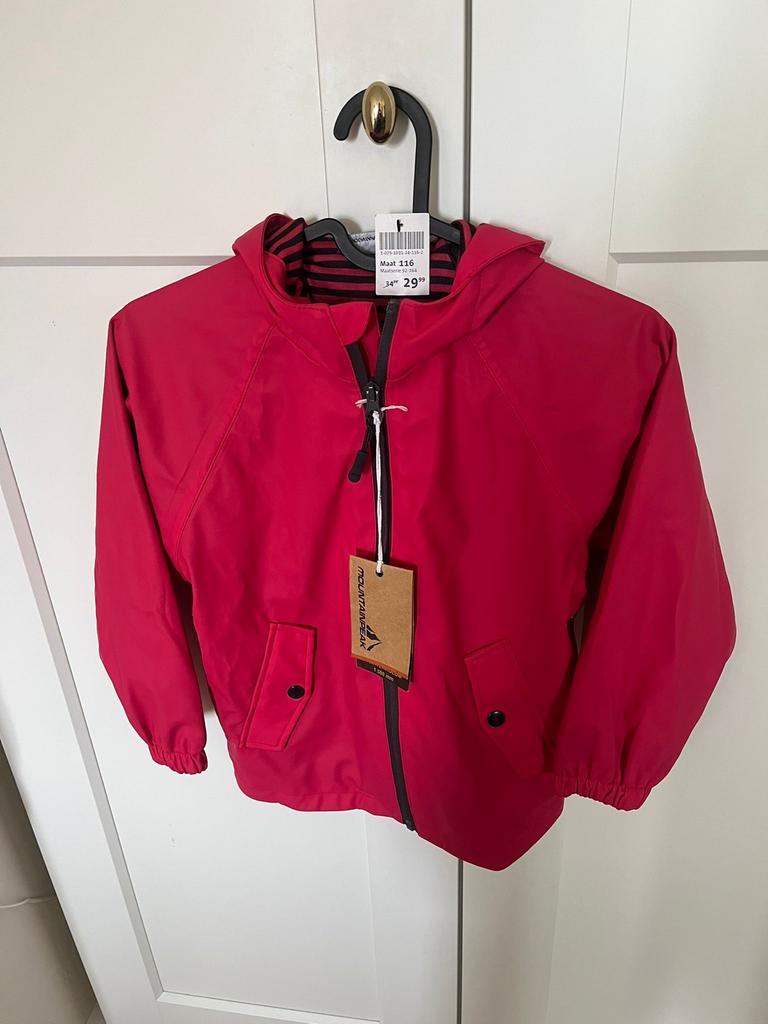 Meisjes regenjas Mountainpeak Maat 116 Nieuw!, Kinderen en Baby's, Kinderkleding | Maat 116, Ophalen, Nieuw, Meisje, Jas