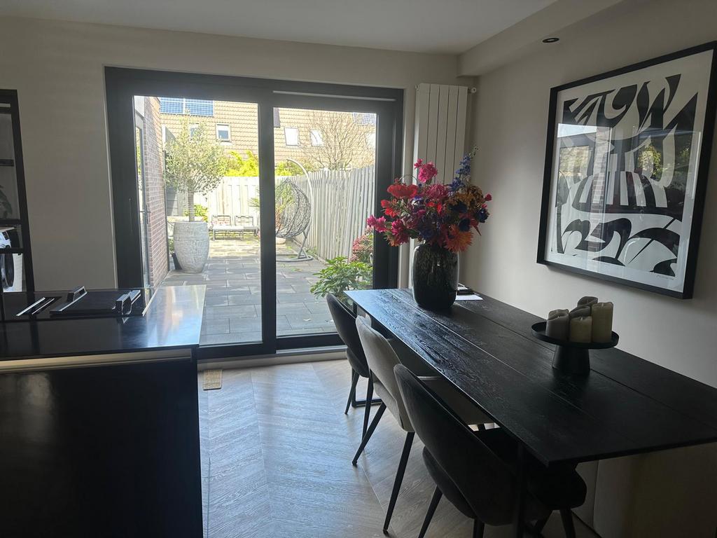 EETTAFEL 220x90 zwart, Huis en Inrichting, Tafels | Eettafels, Ophalen, Gebruikt, 200 cm of meer, 50 tot 100 cm