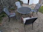 Tuinset met 4 stoelen en kussens, Tuin en Terras, Ophalen, Tuinset, Eettafel, Overige materialen