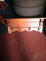 Oude kapstok met messing haken, Huis en Inrichting, Woonaccessoires | Kapstokken, Ophalen of Verzenden, Hout, Wandkapstok, Minder dan 100 cm