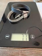 Silk armband met leer, Sieraden, Tassen en Uiterlijk, Armbanden, Ophalen of Verzenden, Zo goed als nieuw, Zilver, Leer