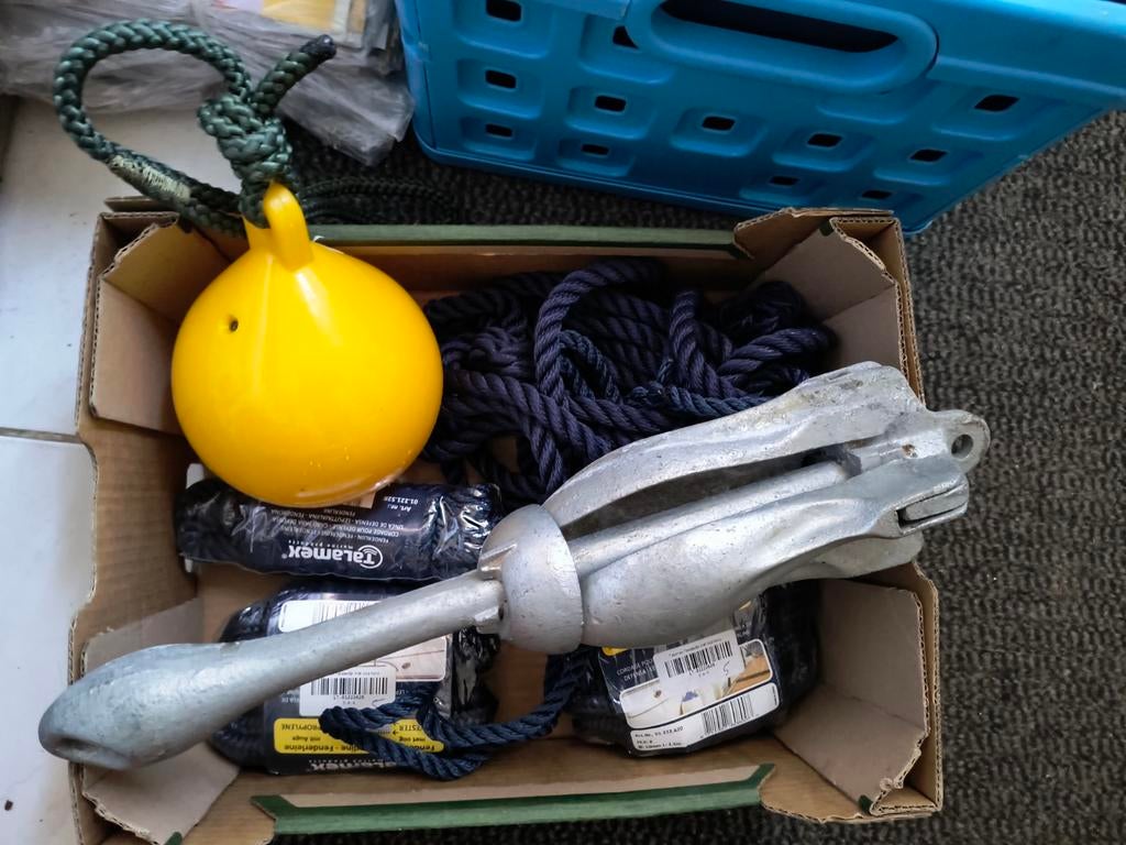 Anker set: anker, lijn en boei, Ophalen of Verzenden, Gebruikt, Overige typen