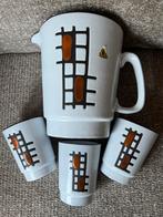 Potterie “De Groenekan” keramiek kan en 3 bekers, Ophalen of Verzenden