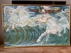 mythologisch schilderij Poseidon..hommage aan Walter Crane, Ophalen