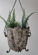 Antieke Hangbloempot van tin, Ophalen of Verzenden