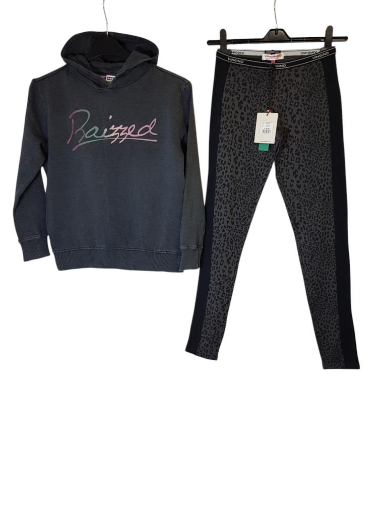 NIEUWE VINGINO legging Sammyra dark grey panter mt 14/164., Kinderen en Baby's, Kinderkleding | Maat 164, Broek, Nieuw, Vingino