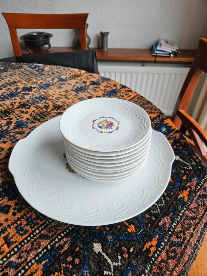 Hutschenreuther Tirschenreuth Gebakservies 11-delig, Antiek en Kunst, Antiek | Servies compleet, Ophalen