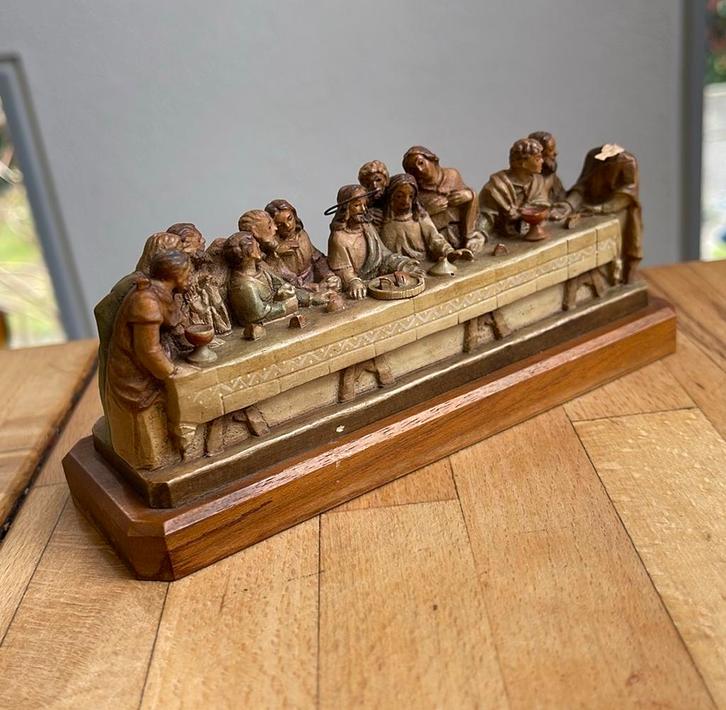 Laatste Avondmaal houtsnijwerk firma ANRI, Antiek en Kunst, Kunst | Beelden en Houtsnijwerken, Houtsnijwerk, Hout, Religie, Minder dan 20 cm