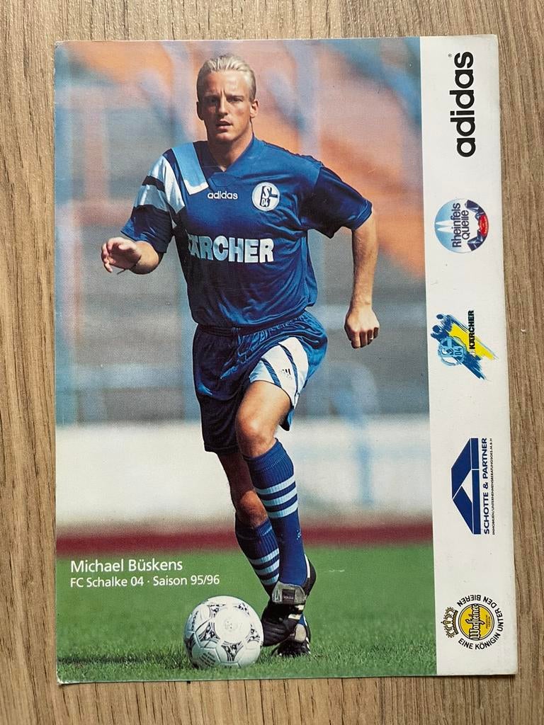 Fotokaart Büskens (Schalke 04)., Verzamelen, Sportartikelen en Voetbal, Ophalen of Verzenden, Nieuw, Spelerskaart