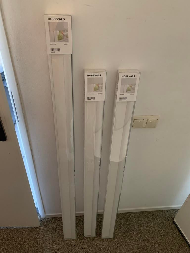 HOPPVALS Plisségordijnen, wit, 2 x 120x210 cm en 140x210, Ophalen, 100 tot 150 cm, 200 cm of meer, Wit