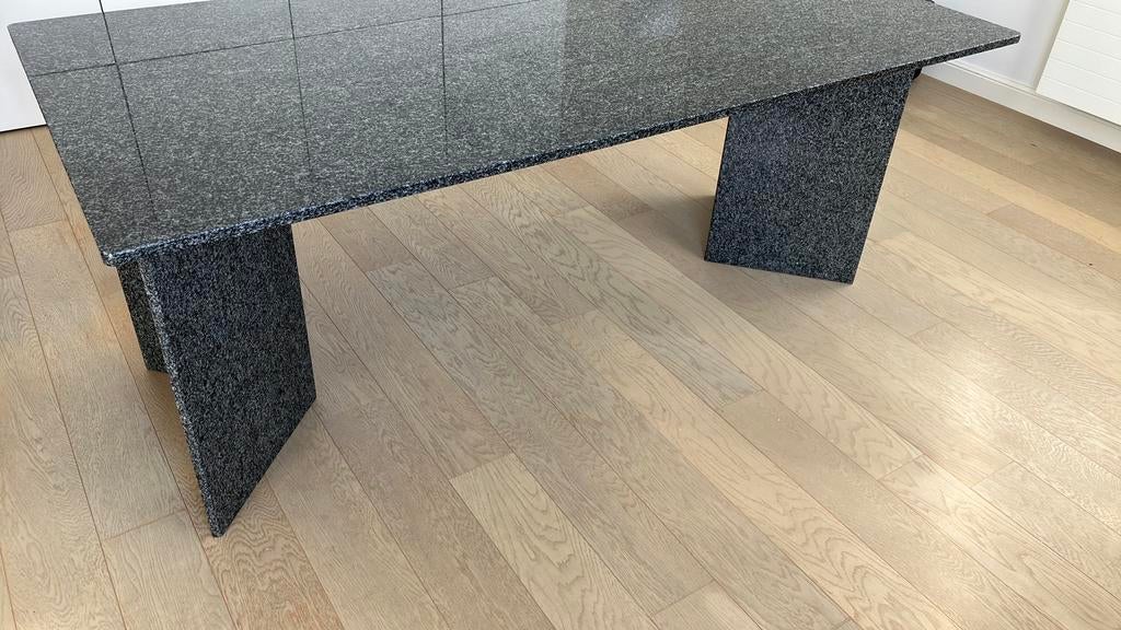Zwart/antraciet natuurstenen graniet tafel 180x90 vm, Ophalen, 50 tot 100 cm, Zo goed als nieuw, 150 tot 200 cm