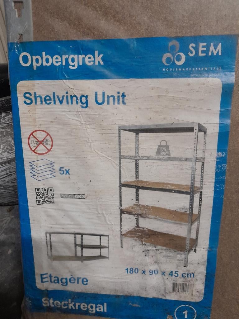 Opbergrek / Stellingkast 180x90x45 cm, Huis en Inrichting, Kasten | Stellingkasten, Ophalen, Nieuw