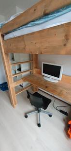 Steigerhouten hoogslaper, Ophalen, Eenpersoons, Steigerhout, 90 cm