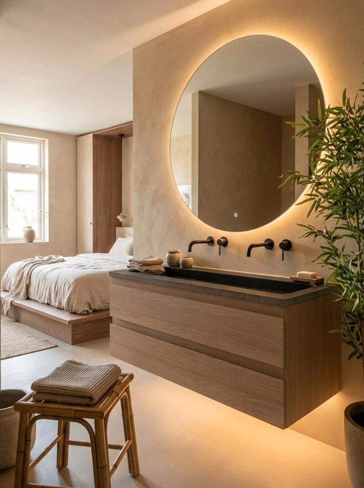 Combi-deal luxe badmeubel met natuursteen Graniet wastafel, Huis en Inrichting, Badkamer | Badkamermeubels, Nieuw, Wasbak of Wastafel