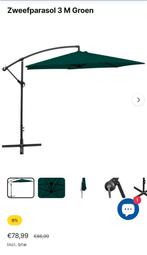 Zweef parasol 3 meter met beschermhoes, Ophalen, Zweefparasol, 3 tot 4 meter, Verstelbaar
