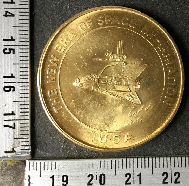 Herinneringsmunt Kennedy Space Center Florida ca 1980 (R2, Postzegels en Munten, Penningen en Medailles, Overige materialen, Buitenland