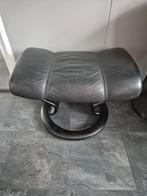 Stressless voetenbank/ hocker antraciet, Huis en Inrichting, Ophalen, Zo goed als nieuw, Rechthoekig