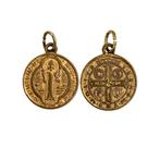 Sint Benedictus Medaillon - Goud - Katholiek Italië Hanger, Verzenden, Nieuw, Sieraad, Christendom | Katholiek
