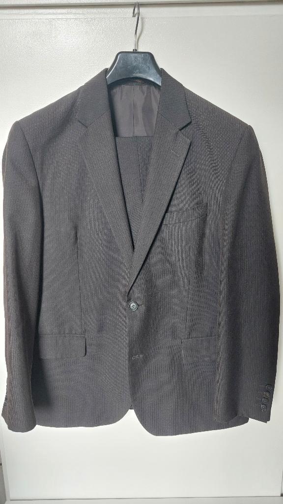 PAK01: tweedelig pak - zwart/bruin - Canda, maat 25, Kleding | Heren, Kostuums en Colberts, Zo goed als nieuw, Maat 48/50 (M)